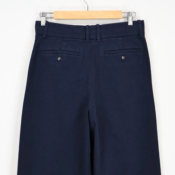 NWOT Everlane The Organic Cotton Wide Leg Twill Trouser Pant In Navy Blue Size 6 - Picture 4 of 7